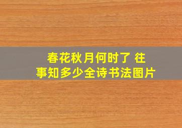 春花秋月何时了 往事知多少全诗书法图片